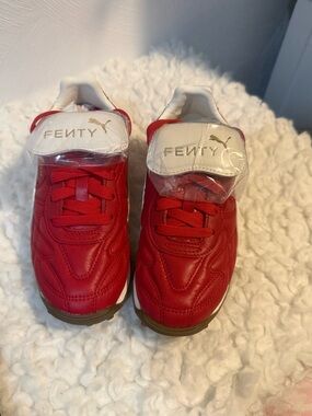 Kids' Red Leather Sneakers